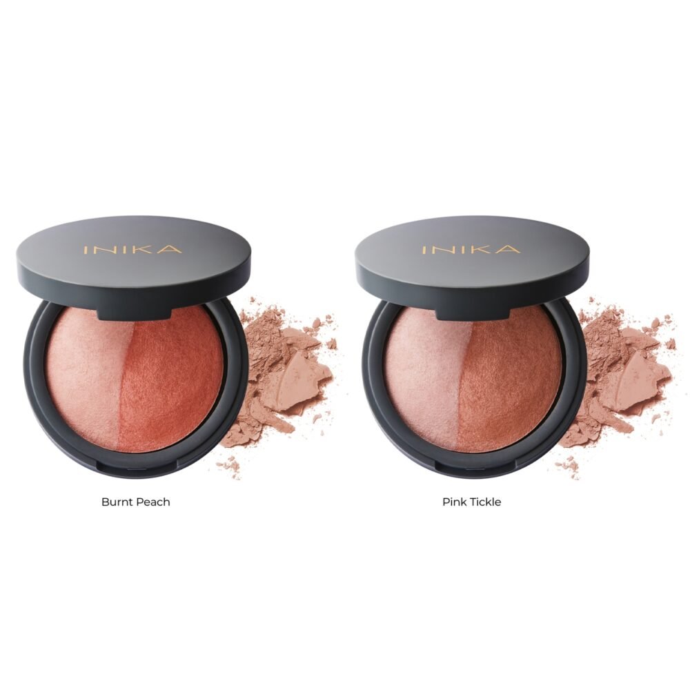 Inika Organic kompaktiniai mineraliniai skaistalai Duo – Pink Tickle, 6.5 g - Image 2