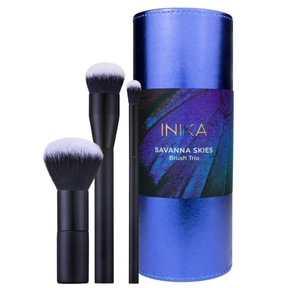 Inika Organic Savana Skies makiažo šepetėlių rinkinys - Image 3