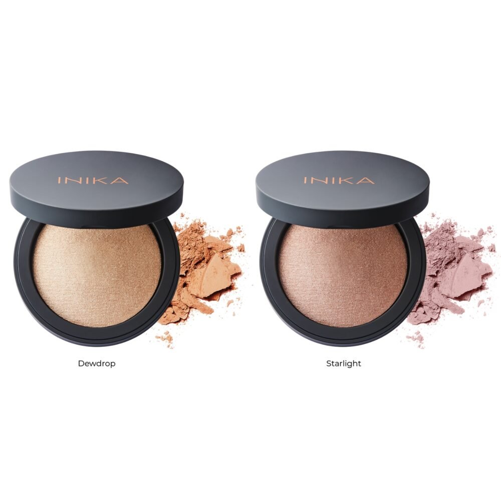 Inika Organic švytėjimo suteikianti kompaktinė pudra – Dewdrop, 8 g - Image 3