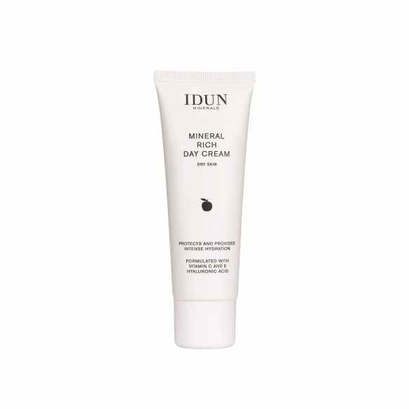 idun-minerals-skincare-dieninis-kremas-sausai-odai-50-ml-1 IDUN Minerals drėkinamasis dieninis veido kremas su hialurono rūgštimi ir vitaminais C ir E sausai odai