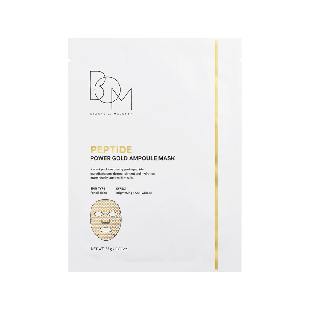BOM-Cica-Power-Gold-Ampoule-Mask BOM Peptide Power Gold Ampoule Mask - lakštinė veido kaukė
